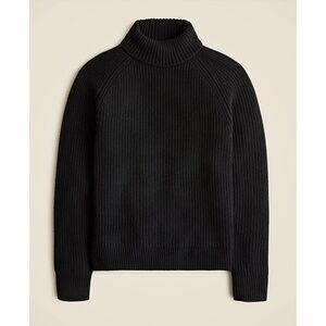 NWT!! Men’s J. CREW Midweight Cashmere Ribbed Raglan Turtleneck Sweater Black XL